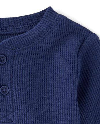 Baby Boys Thermal Henley Romper
