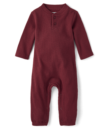 Baby Boys Thermal Henley Romper