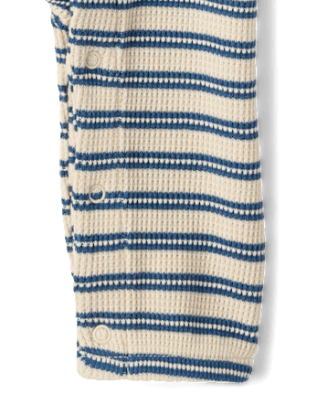 Baby Boys Striped Thermal Henley Romper