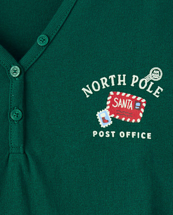 Womens Matching Family Santa Letter Cotton And Dream Fleece Henley Pajamas