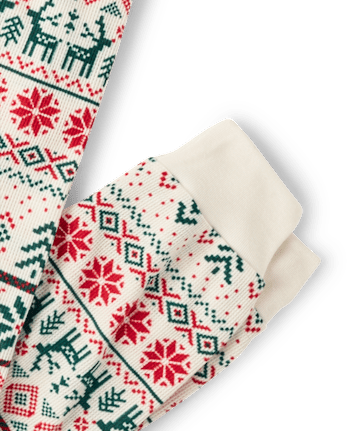 Womens Matching Family Christmas Fairisle Thermal Henley Pajamas