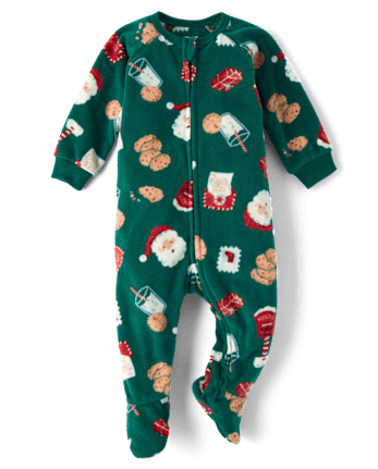 Baby And Toddler Matching Family Santa Letter Dream Fleece Footed One Piece Pajamas