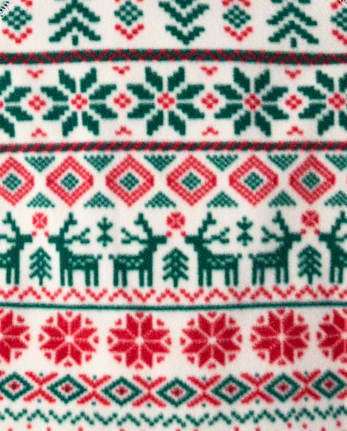 Baby And Toddler Matching Family Christmas Fairisle Dream Fleece Footed One Piece Pajamas