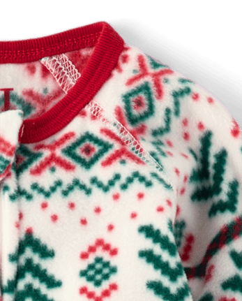 Baby And Toddler Matching Family Christmas Fairisle Dream Fleece Footed One Piece Pajamas