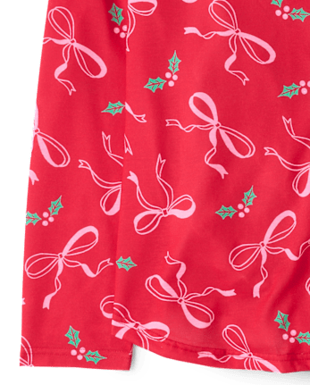 Womens Mommy And Me Christmas Bow Button Front Pajamas
