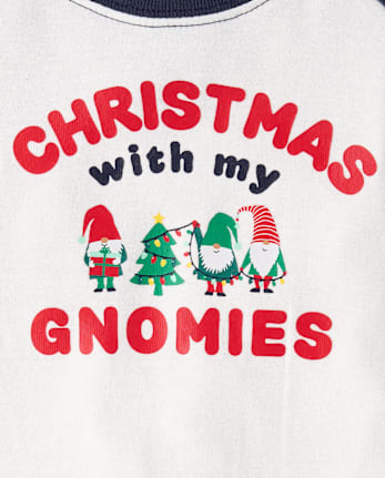 Baby And Toddler Matching Family Christmas Gnomies Cotton And Dream Fleece Pajamas