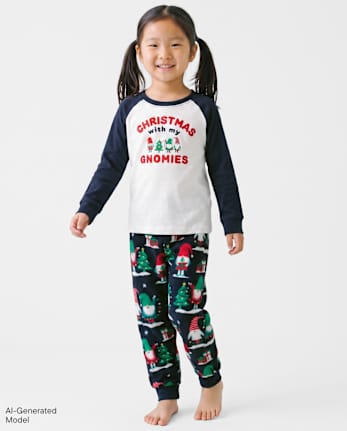 Baby And Toddler Matching Family Christmas Gnomies Cotton And Dream Fleece Pajamas - TIDAL