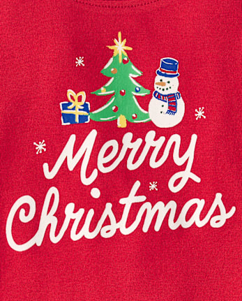 Baby And Toddler Matching Family Merry Christmas Cotton And Dream Fleece Pajamas