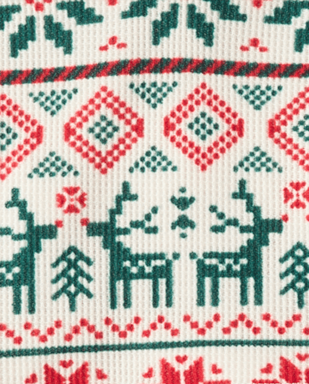Baby And Toddler Matching Family Christmas Fairisle Thermal Henley PajamasÂ