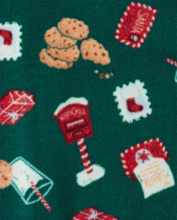 Baby And Toddler Matching Family Santa Letter Dream Fleece Button Front Pajamas