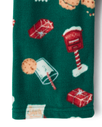 Baby And Toddler Matching Family Santa Letter Dream Fleece Button Front Pajamas