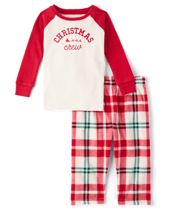 Baby And Toddler Matching Family Christmas Crew Cotton And Dream Fleece Pajamas