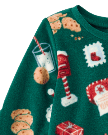 Baby And Toddler Girls Matching Family Santa Letter Dream Fleece Ruffle Nightgown