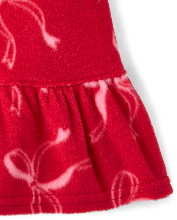 Baby And Toddler Girls Mommy And Me Christmas Bows Dream Fleece Ruffle Nightgown