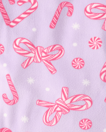 Baby And Toddler Girls Matching Family Candy Cane Velour Pajamas