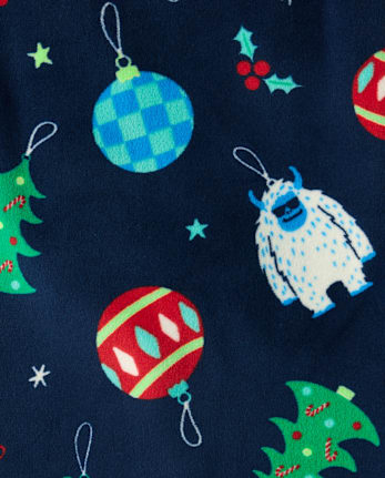 Baby And Toddler Boys Christmas Ornament Velour Pajamas