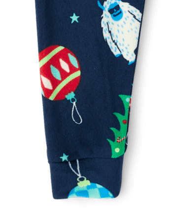 Baby And Toddler Boys Christmas Ornament Velour Pajamas