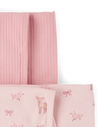Baby Girls Deer Swaddle Blanket 2-Pack