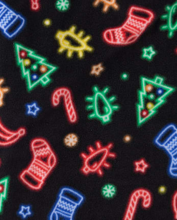 Adult Matching Family Neon Christmas Icon Dream Fleece Pajama Pants