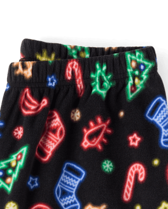 Adult Matching Family Neon Christmas Icon Dream Fleece Pajama Pants