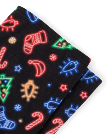Adult Matching Family Neon Christmas Icon Dream Fleece Pajama Pants