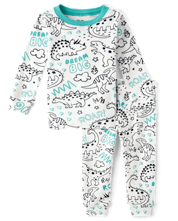 Baby And Toddler Dino Snug Fit Cotton Pajamas