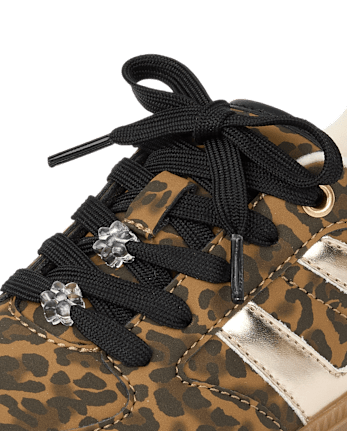 Girls Leopard Low Top Sneakers