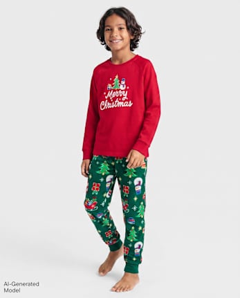 Pyjamas assortis pour enfants et famille, joyeux Noël, en coton et polaire douce - SPRUCESHAD