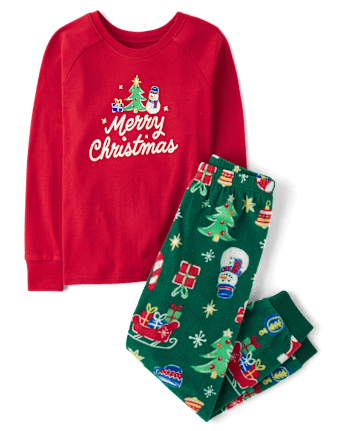 Kids Matching Family Merry Christmas Cotton And Dream Fleece Pajamas