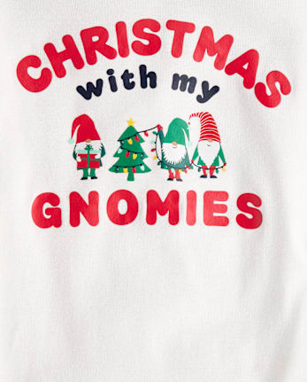 Kids Matching Family Christmas Gnomies Cotton And Dream Fleece Pajamas