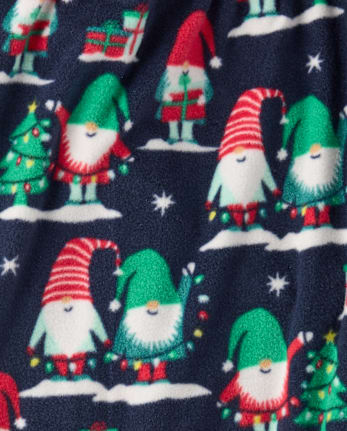 Kids Matching Family Christmas Gnomies Cotton And Dream Fleece Pajamas