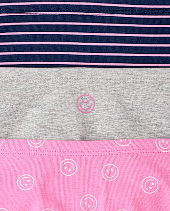 Girls Happy Face Girl Short Underwear 7-Pack
