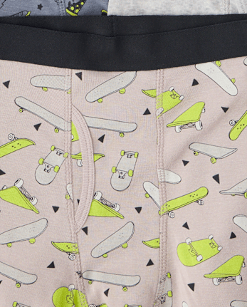 Boys Dino Skateboard Boxer Brief Underwear 5-Pack