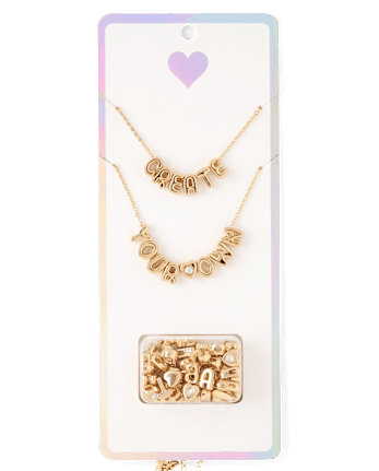 Girls DIY Letter Charm Necklace Set
