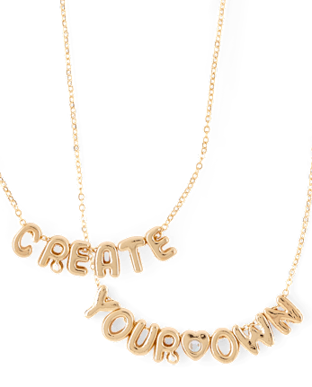 Girls DIY Letter Charm Necklace Set