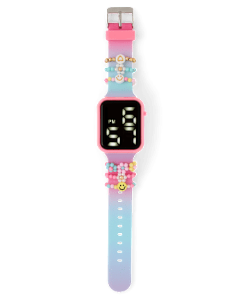 Girls Beaded Charm Digital Watch