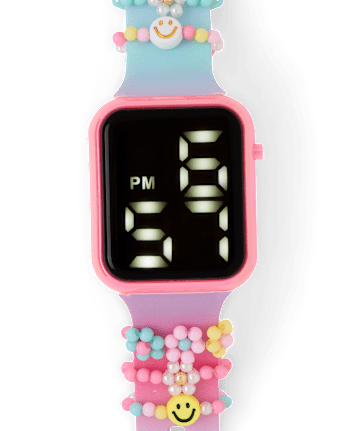 Girls Beaded Charm Digital Watch