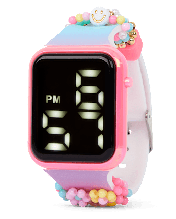 Girls Beaded Charm Digital Watch