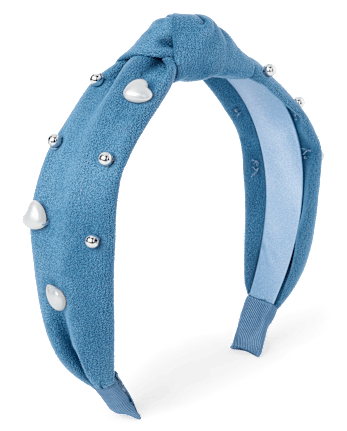 Girls Heart Top Knot Headband