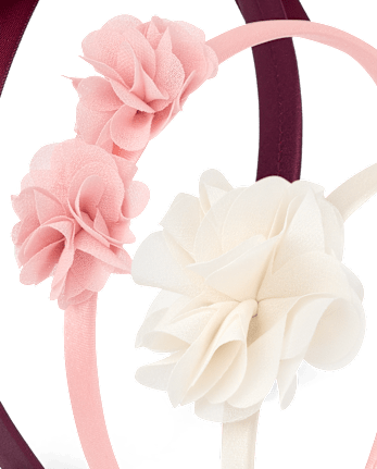 Girls Floral Bow Headband 3-Pack