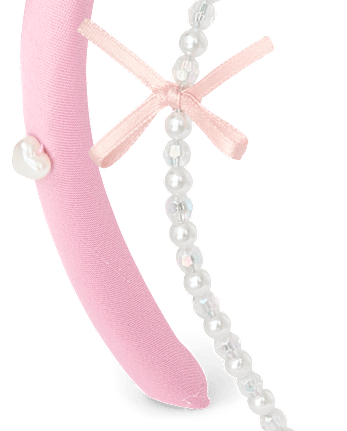 Girls Faux Pearl Headband 2-Pack