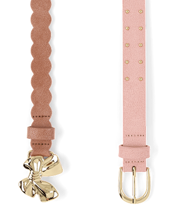 Girls Scalloped Bow Belt 2-Pack