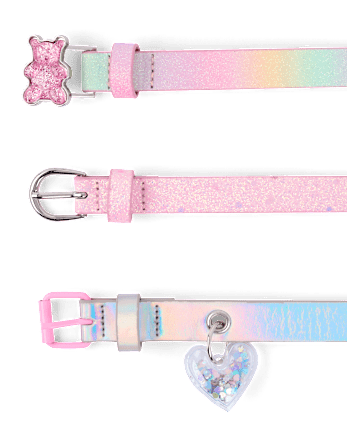Girls Glitter Candy Bear Belt 3-Pack