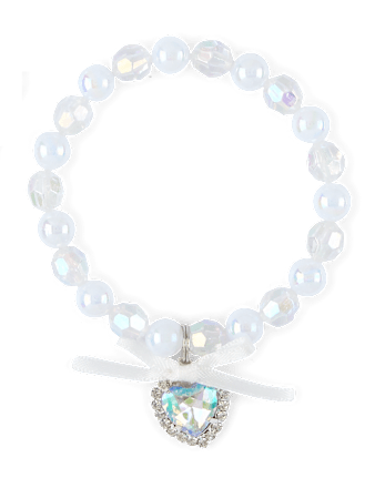Girls Heart Beaded 2-Piece Jewelry Set