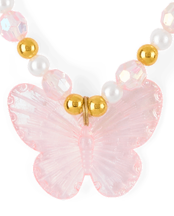 Girls Beaded Butterfly 2-Piece Jewelry Set