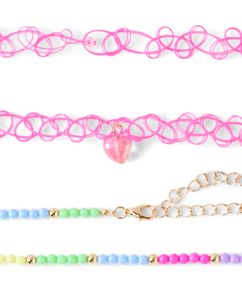 Girls Charm Choker Necklace 7-Pack