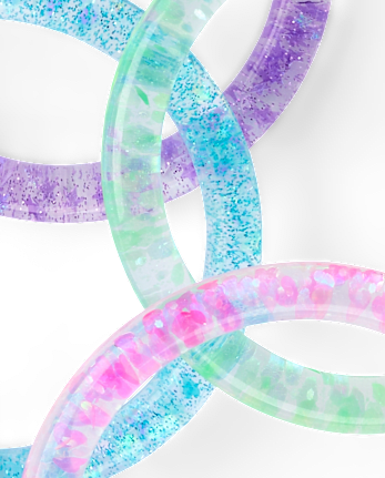 Girls Glitter Bangle Bracelet 4-Pack