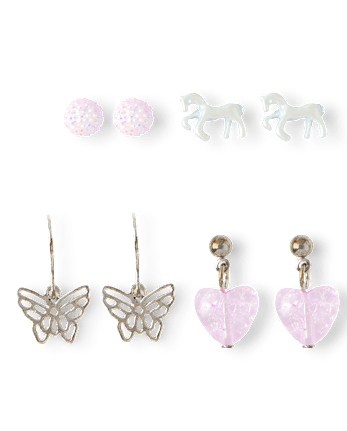 Boucles d'oreilles papillon pour filles (lot de 20) - MULTI CLR