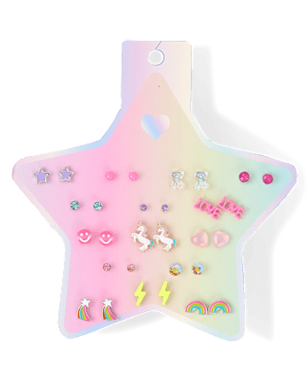 Girls Unicorn Earrings 15-Pack - MULTI CLR
