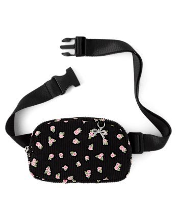 Girls Floral Corduroy Belt Bag